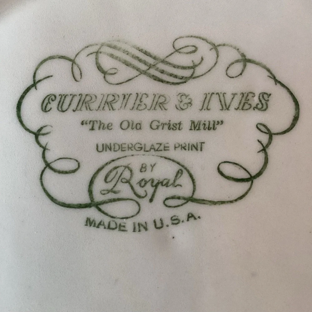 Royal Currier and Ives - The Old Grist Mill plates - Vintage set of four